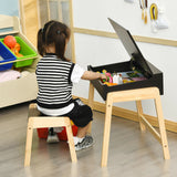 Debajo del escritorio de este escritorio para niños o escritorio de tareas hay mucho espacio para suministros escolares o materiales de arte y manualidades.