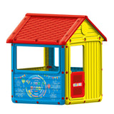 Großes, robustes Spielhaus für 2 Kinder im Innen- und Außenbereich mit Vordertür und Fenstern | Alter: 2–5 Jahre. Dieses Aktivitätsspielhaus ist ein