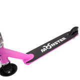 Lightweight Monster Pro Scooter with Aluminium Deck| Push, Kick & Jump Stunt Scooter | Pink Monster Pro Stunt Scooter