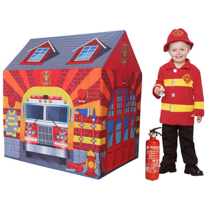 Barns 2-personers brandstation | Brandman Lektält | Den Denna brandstation hjälper till att stärka ditt barns fantasi.