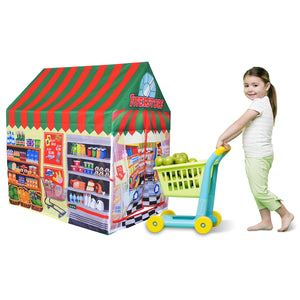 Kinderpop-up Wendy Huis | Supermarkt Speeltent | Den Deze supermarkt-speeltent stimuleert de fantasie van uw kind.