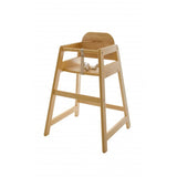 Solid Wooden Cafe Restaurant High Chair | Safety Harness | Perfect for Baby Led Weaning | Natural Finish