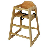 Solid Wood Cafe Restaurant High Chair | Safety Harness | Perfect for Baby Led Weaning | Natural Finish