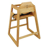 Solid Eco Wood Cafe Restaurant High Chair | Safety Harness | Perfect for Baby Led Weaning | Natural Finish