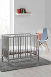 Nursery Classic Grey Space Saving Cot with Mattress | 96 x 58 x 90.5cm