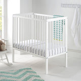 Snowdrop Cot | Space saving baby cot | with foam mattress | Crisp White