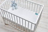 Cot comes with supplied mattress.