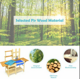 Eco-Friendly Montessori Fir Wood Kids Mud Kitchen | Toy Kitchen | Including Accessories | 36m+