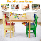 Children's Eco White Wooden Table & 4 Chairs Set |  Pine Wood | 3-8 Years