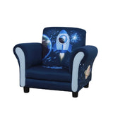 Fauteuil sur le thème de la fusée pour enfants Blast-Off | Bleu foncé | 3-9 ans