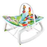 This super cute and colourful baby rocker from Fisher Price comes with sound, toy bar and 3pt harness