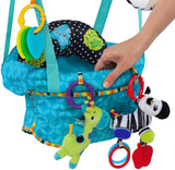 Siège pivotant pour porte bébé sécurisé et supportant la colonne vertébrale avec jouets détachables | Multicolore | 6-12m