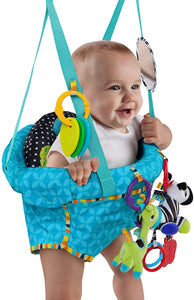 डिटेचेबल खिलौनों के साथ स्पाइन-सपोर्टिंग सुरक्षित बेबी डोर बाउंसर स्विंग सीट | बहु रंग | 6-12 महीने