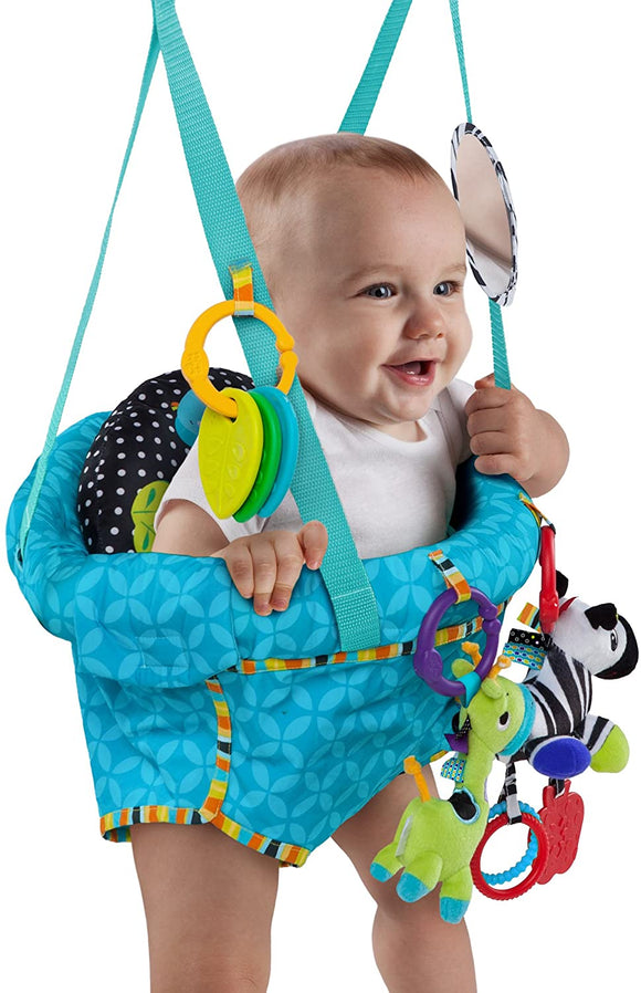 Spine-Supporting Secure Baby Door Bouncer Swing Seat with Detachable Toys | Multi coloured | 6-12 months