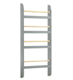 Shelving unit in grey includes three shelves measuring 24 cm high x 50 cm wide and one shelf measuring 31 cm high x 50 cm deep.