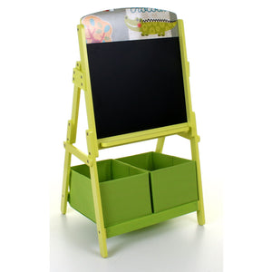 Childrens Easel | Toddler Blackboard Easel with Storage Boxes | Safari Design | H: 101cm