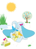Colourful  & cute mummy and baby elephant design available in a range of different sizes, printed onto thick matt paper