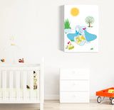 Design coloré et mignon de maman et de bébé éléphant, disponible en différentes tailles et sur différents supports à partir de 6,99 €