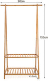 Esta barra de tocador de bambú 100 % natural mide 1,53 m de alto x 90 cm de ancho x 43,5 cm de profundidad.