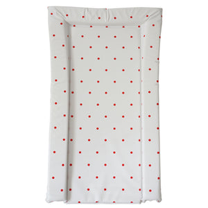This essential polka dot red print baby changing mat is a nice and simple mat to suit any nursery decor