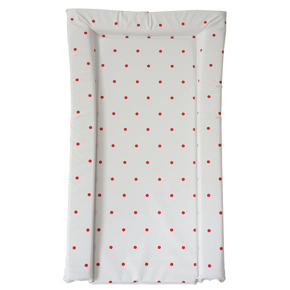 This essential polka dot red print baby changing mat is a nice and simple mat to suit any nursery decor