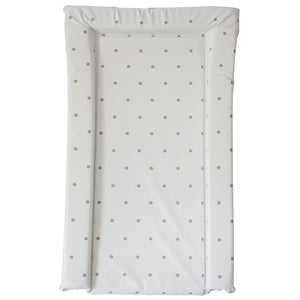 This essential polka dot grey printed baby changing mat is a nice and neutral mat to suit any nursery