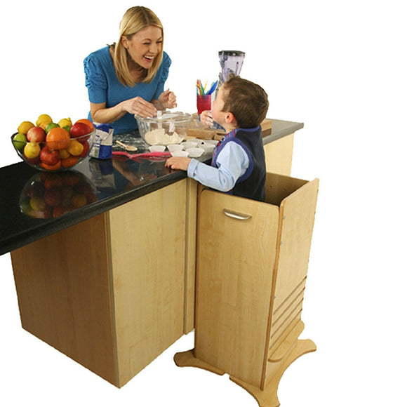 Little Helper FunPod learning tower in natural. Parent and child bonding in your tot's own fun pod kitchen tower.