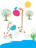 Farbenfrohes und süßes Mama- und Baby-Giraffen-Design, erhältlich in verschiedenen Größen, gedruckt auf dickes, mattes Papier