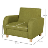 Childrens Premium Quality and Deluxe Single Armchair | Linen Look | Blue | 3-8 Years