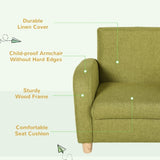 Premium kwaliteit en luxe enkele fauteuil voor kinderen | Linnenlook | Blauw | 3-8 jaar