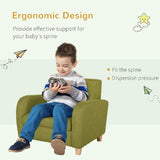 Fauteuil simple de luxe et de qualité supérieure pour enfants | Aspect lin | Bleu | 3-8 ans