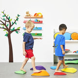 Autistic-Friendly Sensory Large 6 Piece Montessori Gonge River Stones in Primary Colours