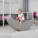 Grand fauteuil à bascule en cuir pour enfants | Jouet à bascule doux | Banane Soft Play | Gris | 12 mois
