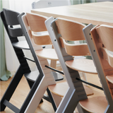 This high quality, modern scandi-design highchair cum desk chair is available in a range of colours to suit decor and space