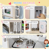 Deluxe Montessori Toy Kitchen | Water Dispenser | Phone | Cooker Hood | Realistic Sounds & Features