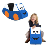 Mecedora y coche de juguete suave Montessori en azul de Little Helpers