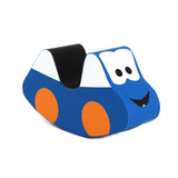 Rocker de couro sintético infantil | Brinquedo de balanço macio para passeio | Carro Soft Play |Azul| 12m+ Coberto com material de couro macio