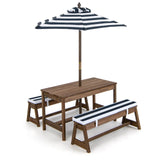 2-in-1 Children’s Picnic Bench | Removable Cushions & Umbrella | Indoor and Outdoor Use