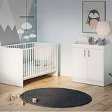 Unidade de troca de bebê elegante e fina, resistente a arranhões e cômoda | Armários com grandes prateleiras de armazenamento | Branco