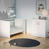 Strak en slank, krasbestendig babycommode en dressoir | Kasten met grote opbergplanken | Wit