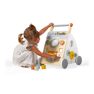 Little Helper's multi-activity 9 activity push-along trolley is great for helping children learn to walk.