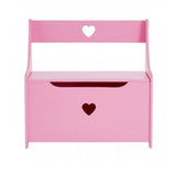 Caja de juguetes rosa Montessori para niños y asiento de banco con bisagra de liberación lenta | Otomano | Caja de manta | Rosa