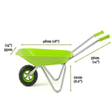 Our kids wheelbarrow is made from high quality, environment-friendly, non rust stainless-steel and safe materials.