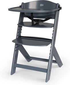 krzesełko do karmienia i taca 3 w 1 o regulowanej wysokości, w kolorze ciepłego szarego, z 3-punktowymi pasami bezpieczeństwa