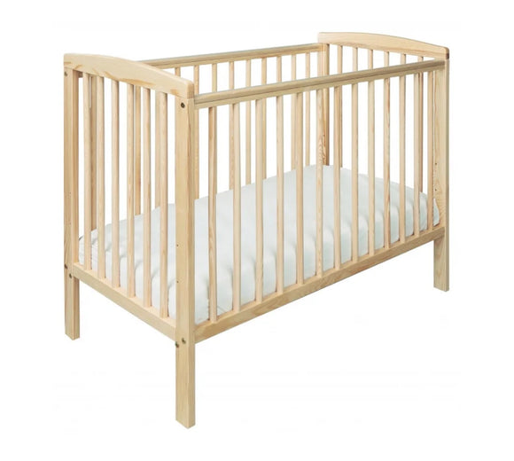Eco-Conscious Kozie Cot | Space Saving Baby Cot | With Foam Mattress Option | Solid Pine