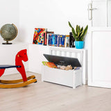 This crisp white toy storage unit can double up to use in your porch as the design is neutral to suit anywhere in the family home