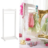 This Montessori inspired childrens wooden white hanging rail and shoe rack is perfect where space is limited.