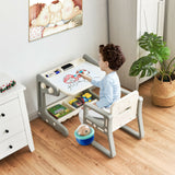 This white and grey chunky multi purpose activity desk and easel comes with lots of storage place for your artist's tools