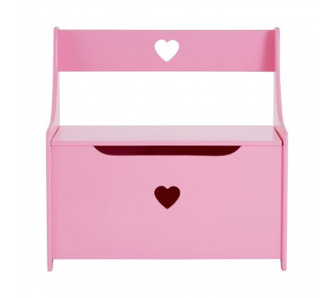 Large Robust Wooden Toy Box and Bench with Slow Release Hinge | Ottoman | Blanket Box | Pink