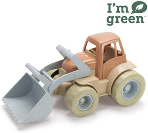 モンテッソーリの 100% リサイクル可能なバイオプラスチック砂場おもちゃ | スクープフロントローダー付きおもちゃのトラクター | 2年以上